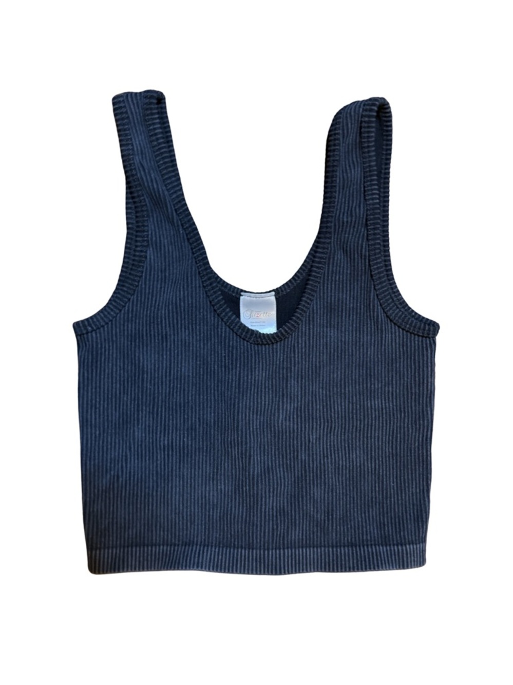 Suzette Tween black ribbed crop tank size 7-14 girls in EUC